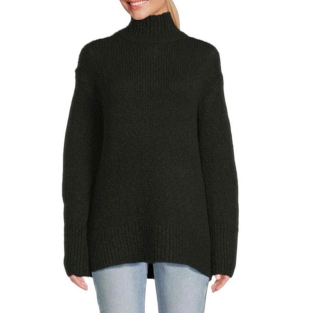 Vince Wool Blend Chunky Turtleneck Sweater Dark Green Oversized 2X